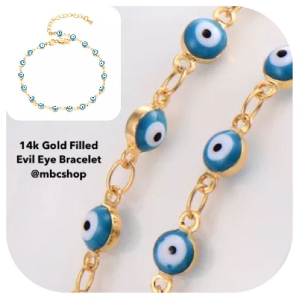 14k Gold Filled ‘Evil Eye’ Bracelet - Picture 2 of 7